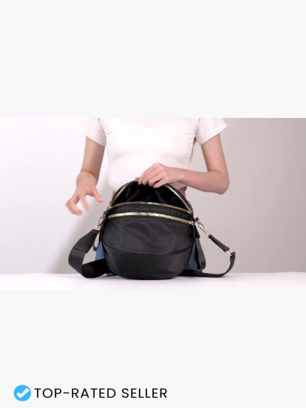 Trendy Crossbody Bum Bag Fanny Pack for Travel Spacious Checkered Nylon - Picture 7 of 7